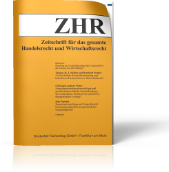 Zeitschrift für das Gesamte Handels- und Wirtschaftsrecht Zeitschrift für das Gesamte Handels- und Wirtschaftsrecht