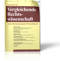 Zeitschrift für Vergleichende Rechtswissenschaft Zeitschrift für Vergleichende Rechtswissenschaft